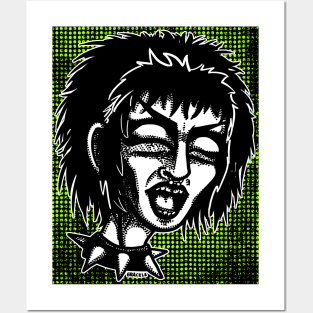 Punk Halftones (Green Version) Posters and Art